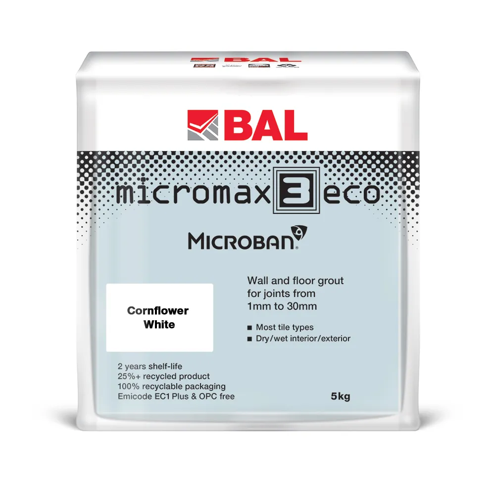 Image of BAL Micromax3 ECO Cornflower 5kg tile grout product on Tile and Stone Gallery website