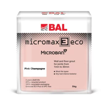 BAL Micromax3 ECO Pink Champagne 5kg tile and stone adhesive packaging