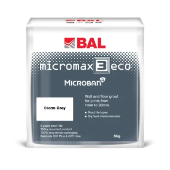 BAL Micromax3 ECO Storm Grey 5kg tile grout product.