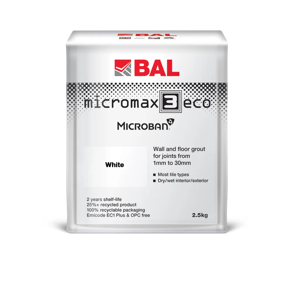 BAL Micromax3 ECO White 2.5kg tile and stone grout image